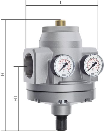 Exemplary representation: Pressure regulator, pilot operated - standard, series 8