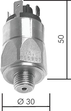 Exemplary representation: Stainless steel pressure switch, blade connector, pressure switch