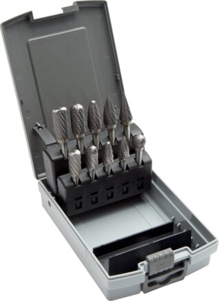 Exemplary representation: Carbide cutter pin set (10 pieces in industrial cassette)