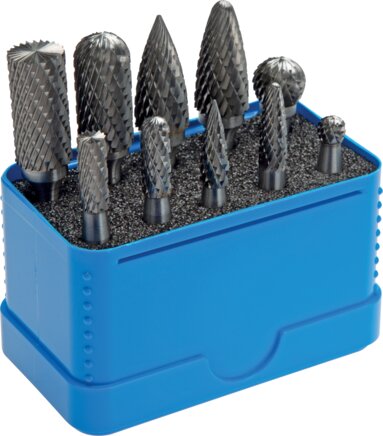 Exemplary representation: Carbide cutter pin set (10 pieces in mini box)