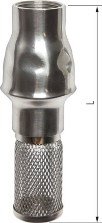 Exemplary representation: Foot valve, lightweight design, stainless steel
