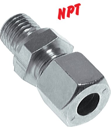 Voorbeeldig Afbeelding: Rechte inschroefbare schroefverbinding, NPT-tap, staal verzinkt