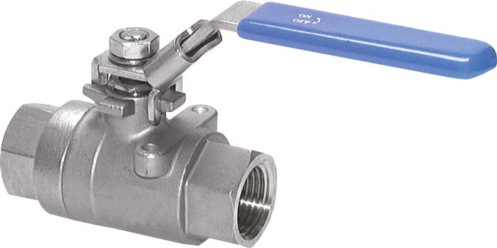 Exemplary representation: Stainless steel ball valve, 2-part, full bore