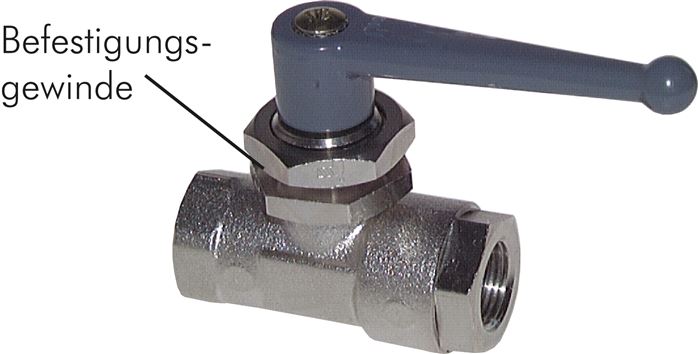 Exemplary representation: Ball valve with mounting thread