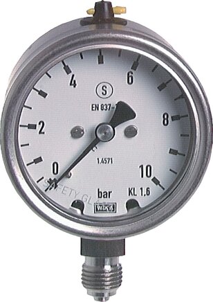 Exemplary representation: Safety pressure gauge vertical