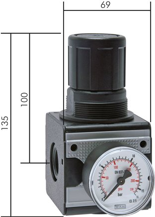 Exemplaire exposé: Régulateur de pression et régulateur de pression de précision - gamme Multifix 2
