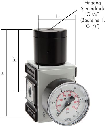 Exemplary representation: Pressure regulator, remote-controlled (volume booster) - Futura series 1