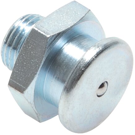 Exemplary representation: Flat grease nipple (16 mm) to DIN 3404 (galvanised steel)