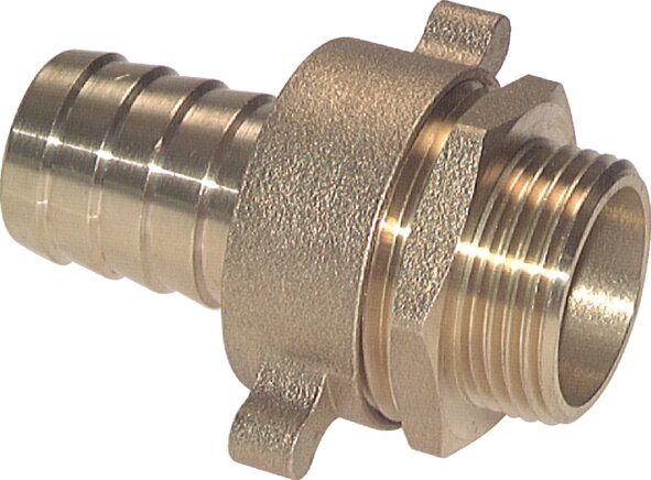 Exemplary representation: Standpipe fitting with cylindrical male thread and wing union nut, brass