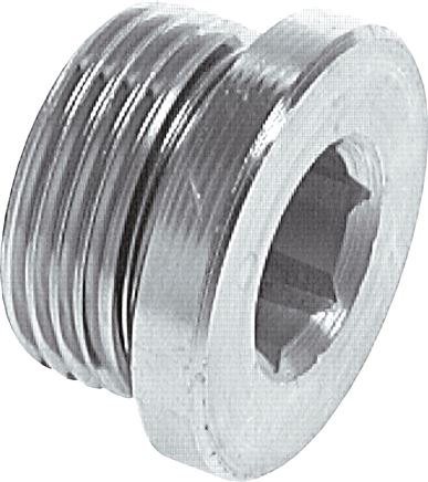 Voorbeeldig Afbeelding: Afsluitdop met elastomeer dichting, cilindrische schroefdraad, staal verzinkt