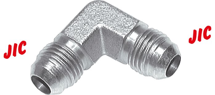 Voorbeeldig Afbeelding: Hoek-schroefverbinding 90° met JIC-tap (buiten), staal verzinkt