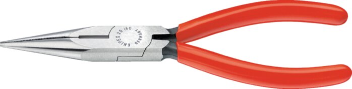Exemplary representation: Flat round nose pliers (straight, polished with dipping plastic handles)