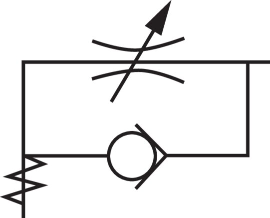 Symbole de commutation: Clapet anti-retour d'étranglement (régulation de l'air - B)