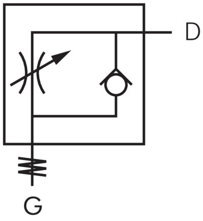 Symbole de commutation: Clapet anti-retour d'étranglement (régulation de l'air)