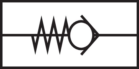 Symbole de commutation: Clapet anti-retour avec ressort