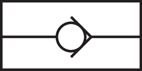 Symbole de commutation: Clapet anti-retour sans ressort